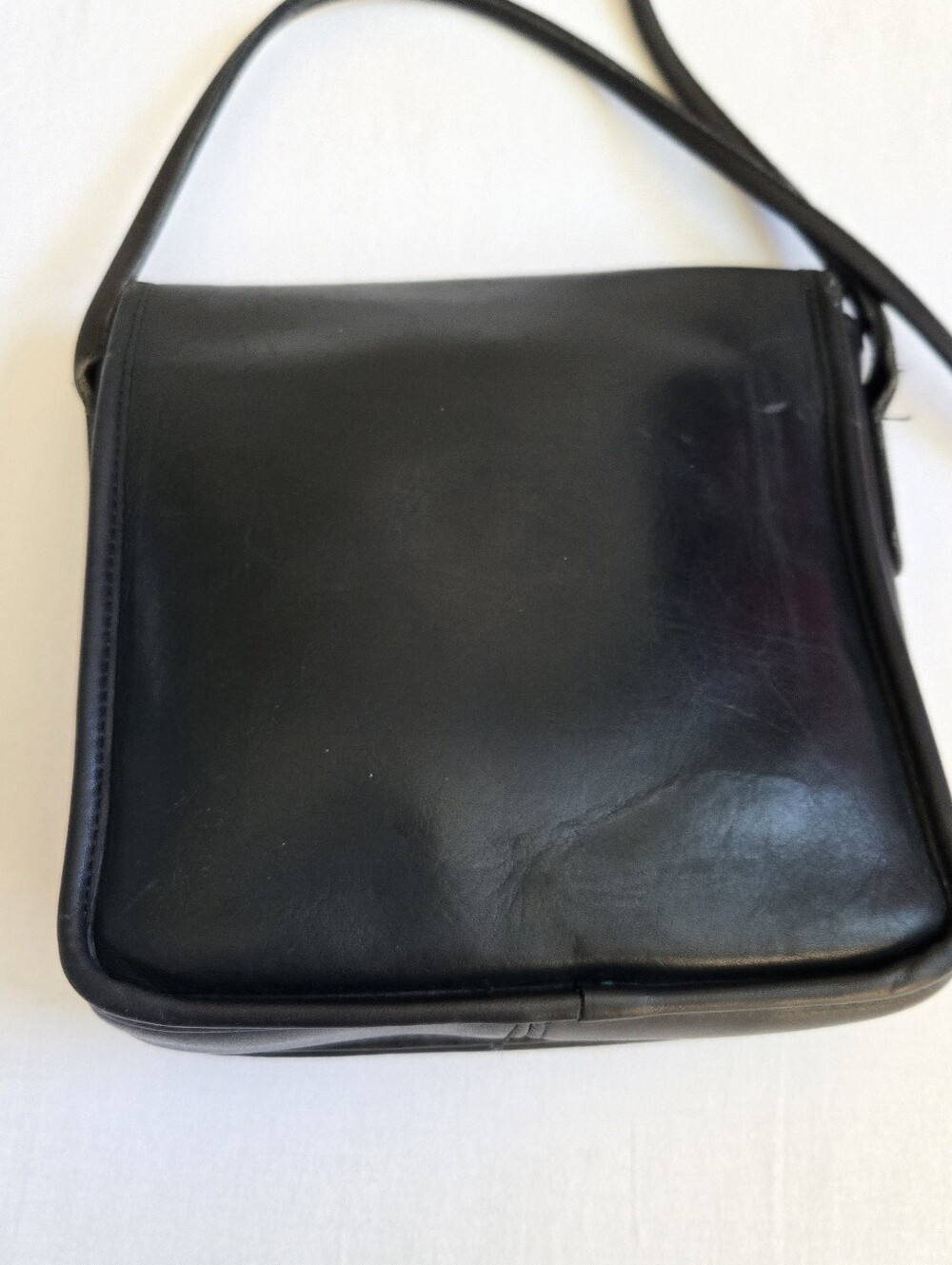 Vintage Coach Companion Bag Purse Square Flap Black Leather 80s/ Early 90s - Picture 5 of 15